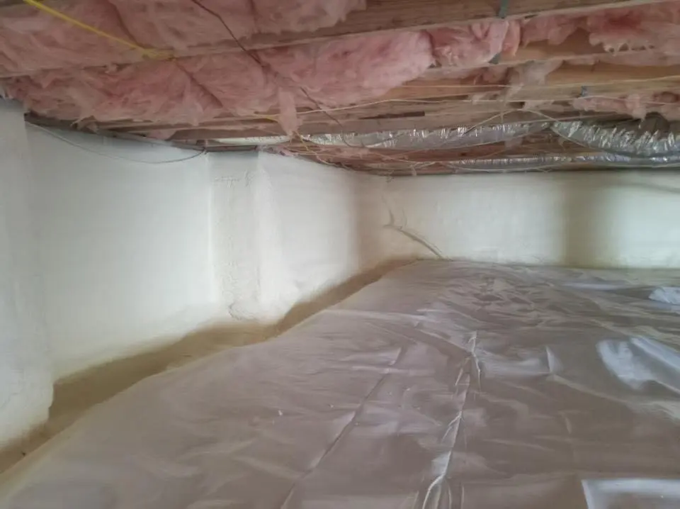 Crawl space encapsulation with closed-cell spray foam for Attic Insulation in Kingsport